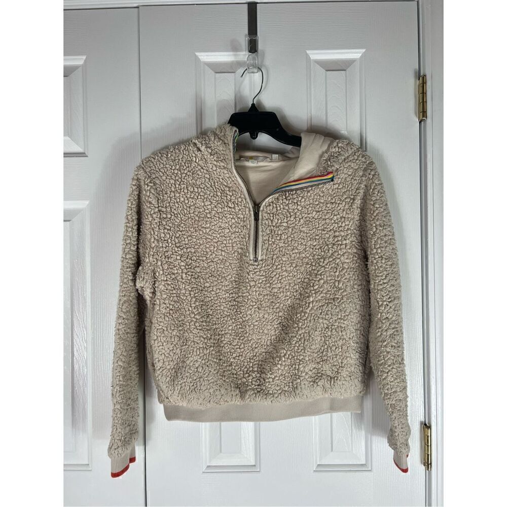 Boden Womens Cream 1/4 Zip Pullover Size 6